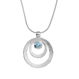 Anhänger Crease Silber hell Swiss Topas 5 mm fac