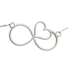 Anhänger Silber Dots Infinity Herz 35 mm