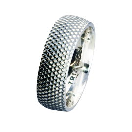 Ring Dots No 2 silver oxidised 7 mm