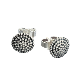 Ohrstecker Dots No.2 Silber oxydiert 8 mm