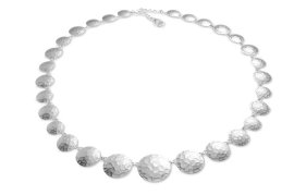 Necklace silver hammer blow