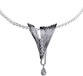 Anhänger Crease Split Silber weißer Topas