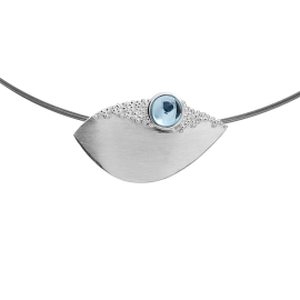 Anhänger Silber Dots Topas swiss 7 mm rund cab