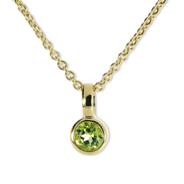 Anhänger 585 Gelbgold Peridot 3,5 mm fac