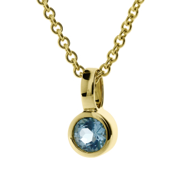 Anhänger 585 Gelbgold swiss blue Topas 3,5 mm fac