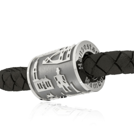 Hamburg Anhänger Tube Silber oxydiert