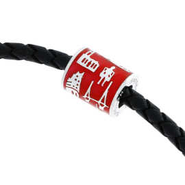 Hamburg Tube Silber hell Emaille rot