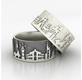 DeutschlandReise Ring Silber oxydiert