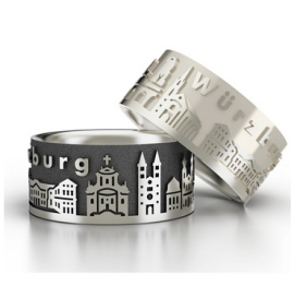 Stadtring Würzburg Silber oxydiert