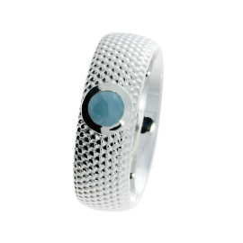 Ringi Dots No2 Silveri Aquamarine 4mm cab