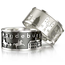 City ring Magdeburg silver oxidised