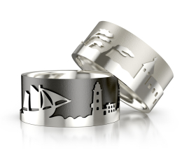 Insel Darß Ring Silber oxydiert