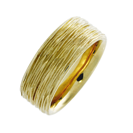 Ring si Crease 8 mm wide 585 yellow gold