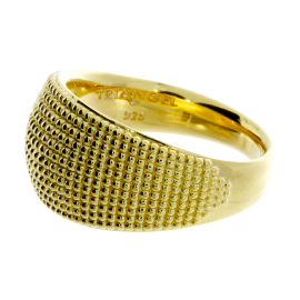 Ring Dots konvex Silber Gold-plattiert
