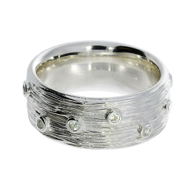 Ring si Crease weißer Topas fac