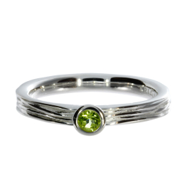 Ring si Crease Silber Peridot 3 mm fac
