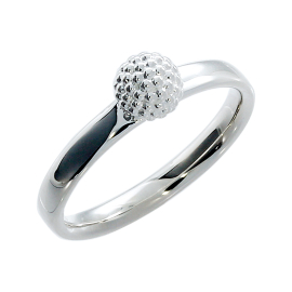 Ring Dots Kugel 6 mm Silber-hell