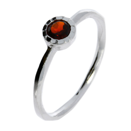 Ring silver-rhod. Garnet