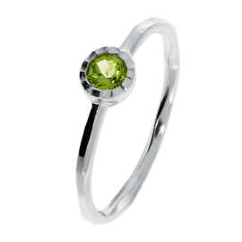 Ring silver-rhod. Peridot
