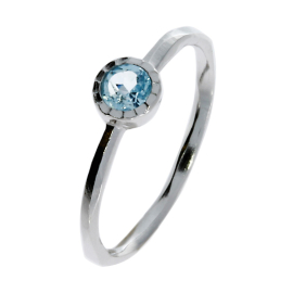 Ring silver-rhod. blueTopaz