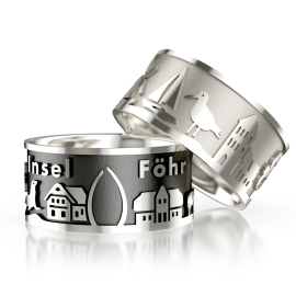 Inselring Föhr neu silber-oxydiert