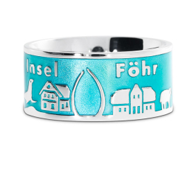 Inselring Föhr neu silber Emaille türkis