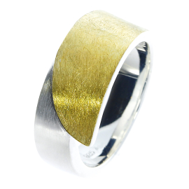 Ring si with fine gold