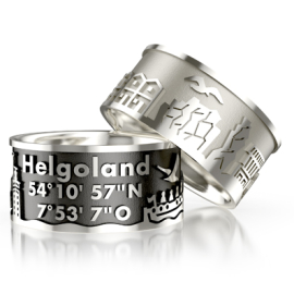 Heligoland island ring silver-oxydised