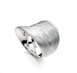 Ring Crease silver light concave