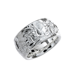 Ring silver light Leaves 12 mmm