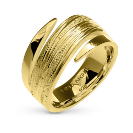 Ring Strandcores double-cut si/gold plated