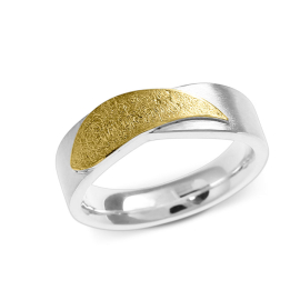 Ring silver with fine gold