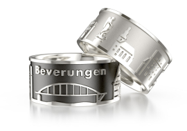 Ring City of Beverungen silver oxidised