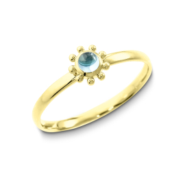 Ring 585 Gelbgold swiss blue topas 3 mm cab.