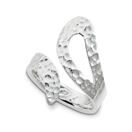 Ring Hammerschlag Schlaufe Silber 925