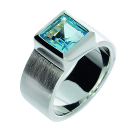Ring si bl. Topaz 8x8mm square