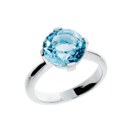 Ring si blauer Topas rund