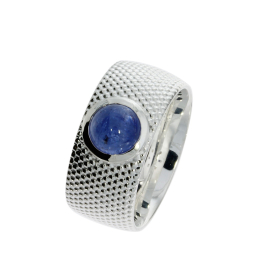 Ring Dots No1 silver tanzanite 7mm round