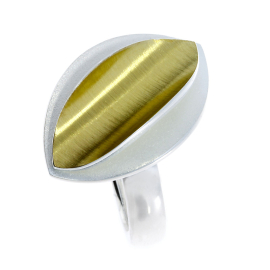 Ring si with fine gold