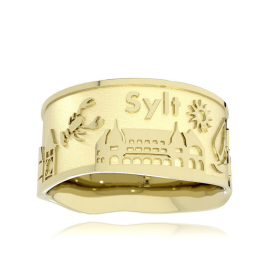 Island ring Sylt 10mm yellow gold 585 