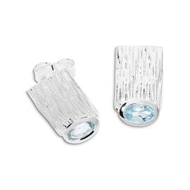 Ohrstecker Crease Silber hell