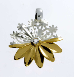 Anhänger Silber-teilvergoldet Lenkmotiv 24 mm