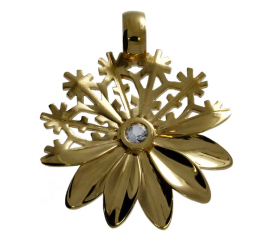 Anhänger Silber-Gold-plattiert Lenkmotiv 24mm