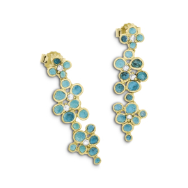 Ohrringe Silber grün-blau Patina Gold-plattiert