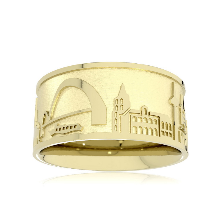 City ring Cologne 585 yellow gold 10 mm wide Ring size UNI