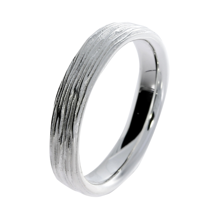 Ring Crease Silber hell, 4 mm 