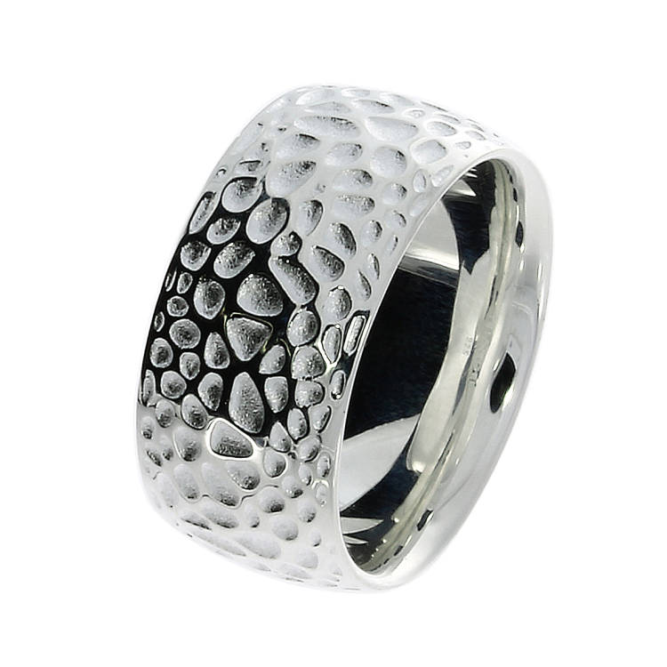 Ring Voronoi Silber hell, 10 mm