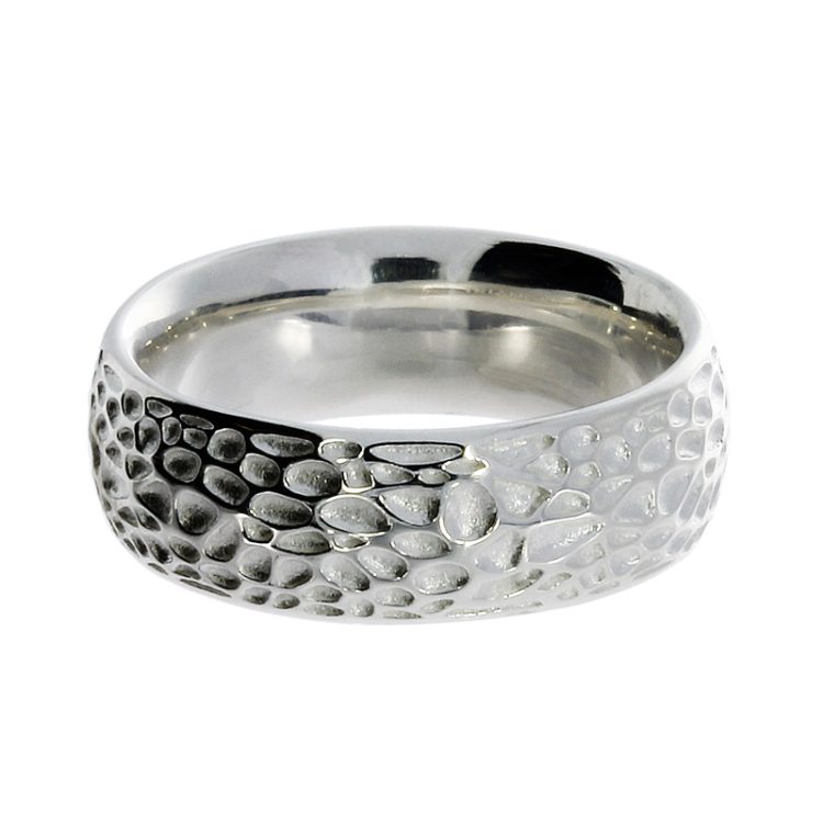 Ring Voronoi 7 mm silver light Ring size 54