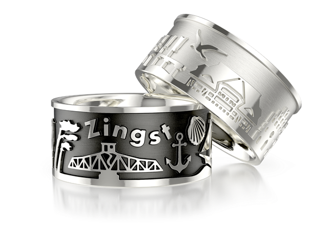 Town Ring Zingst Silver Oxidised  