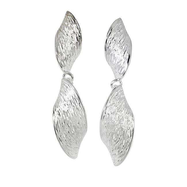 Earrings Crease concave silver 